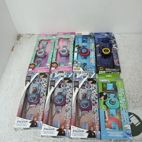 DISNEY FROZEN, MARVEL, SMURFS, SONIC PROJECTION WATCHES – SET OF 8 (ASSORTED COLOURS)