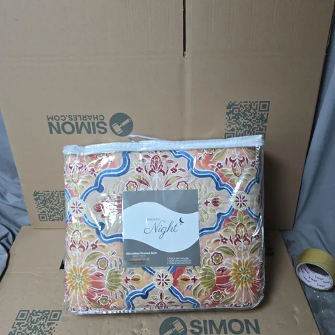 SERENITY NIGHT MICROFIBER PRINTED QUILT SET - 3 PIECE (QUILT 240X200 CM; 2 SHAMS 50X70 CM)