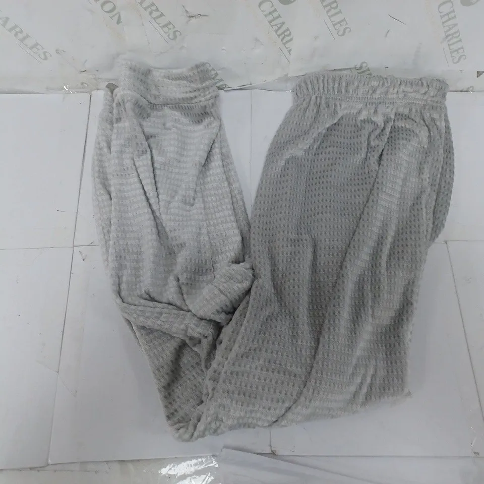 COZEE HOME MINI WAFFLE PJ SET IN GREY - MEDIUM