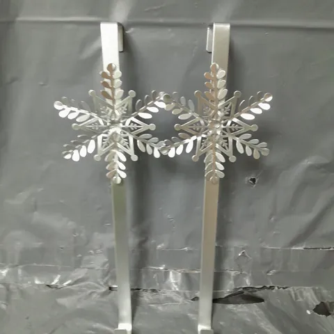 SET OF 2 SNOWFLAKE CHRISTMAS WREATH HANGERS