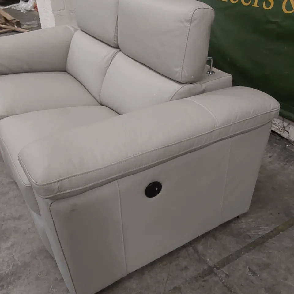 DESIGNER STOCKTON 2 SEATER POWER RECLINING FAUX LEATHER SOFA