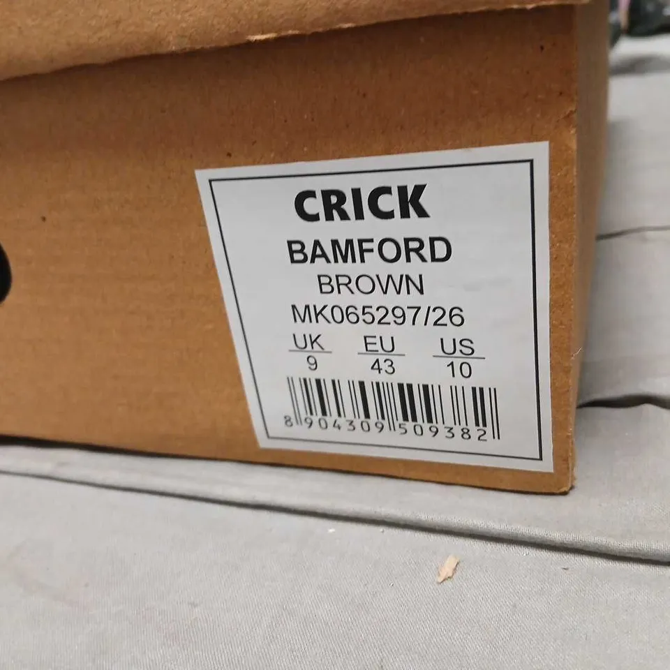 CRICK BAMFORD BROWN CHELSEA BOOTS – UK 9 (EU 43, US 10)