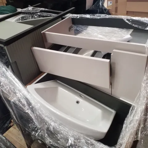 PALLET CONTAINING ASSORTED BATHROOM VANITY UNITS & BASINS 
