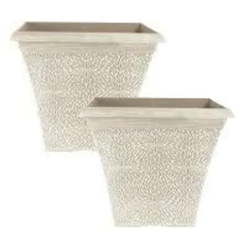 PAIR OF SQUARE APRIL PLANTERS