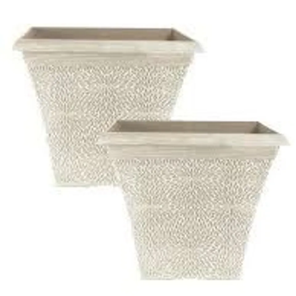PAIR OF SQUARE APRIL PLANTERS