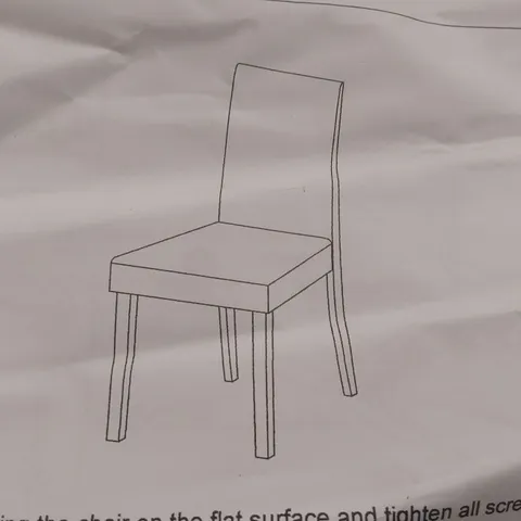 BOXED SET OF 4 GREY FABRIC UPHOLSTERED DINING CHAIRS 