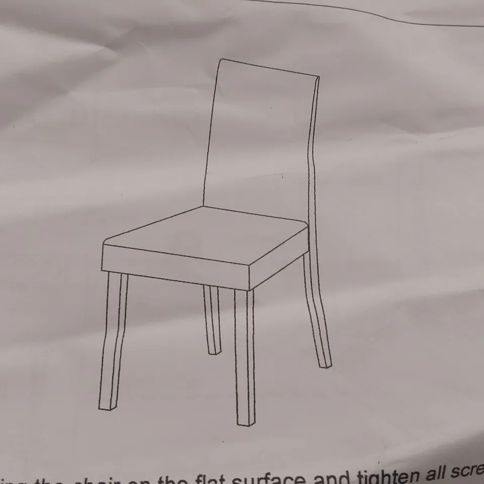 BOXED SET OF 4 GREY FABRIC UPHOLSTERED DINING CHAIRS 