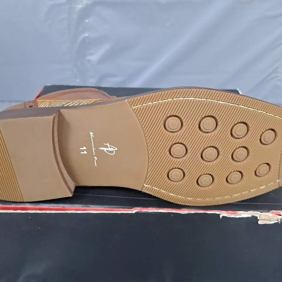 BOXED PAIR OF ALEXANDER PACE 'CROSSWALL' PREMIUM LEATHER DERBY BOOTS - SIZE 11