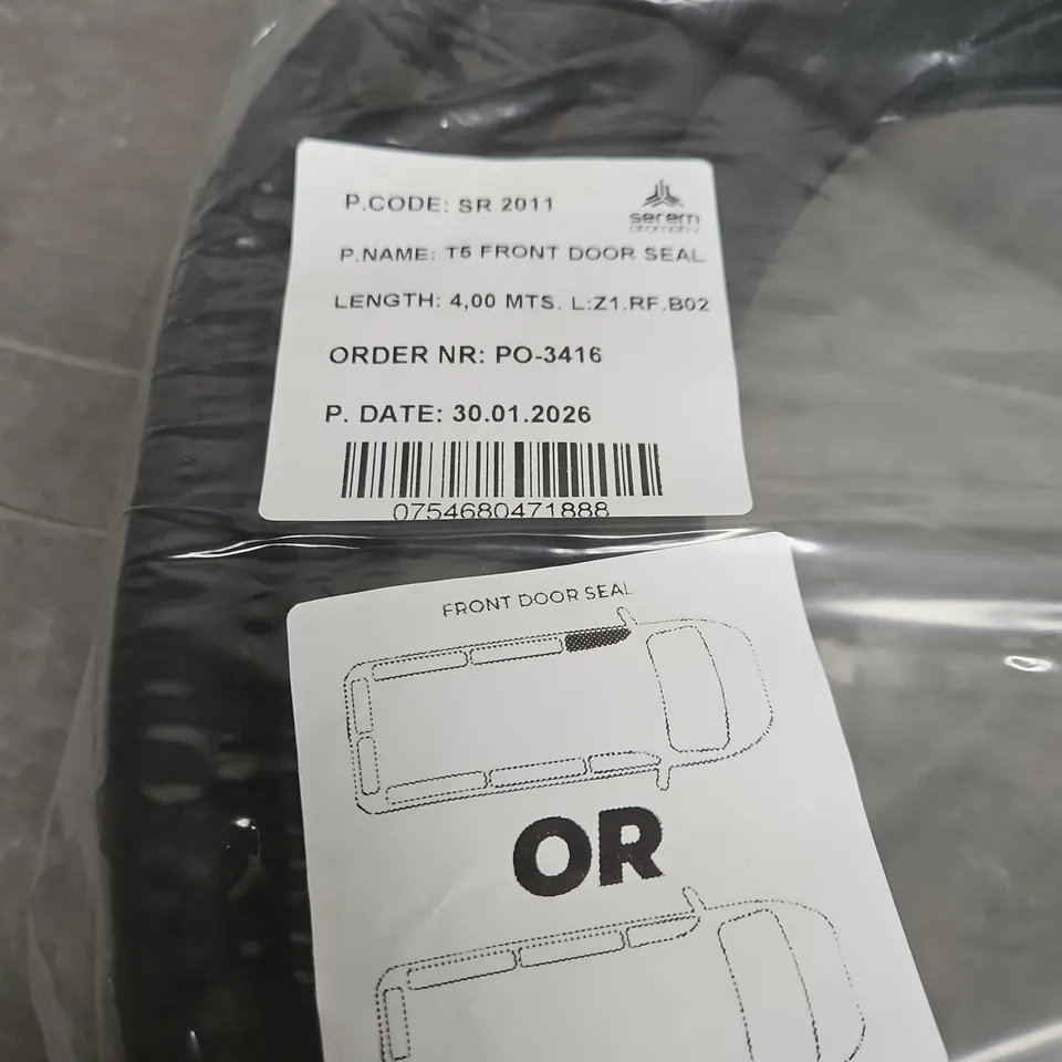 T5 FRONT DOOR SEAL – 4.0M LENGTH (VEHICLE PART)
