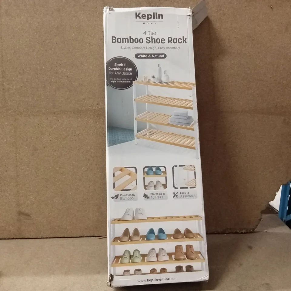KEPLIN 4 TIER BAMBOO SHOE RACK