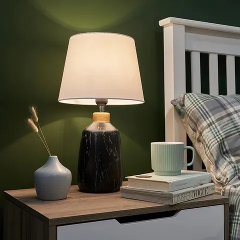 BOXED 44cm BLACK TABLE LAMP