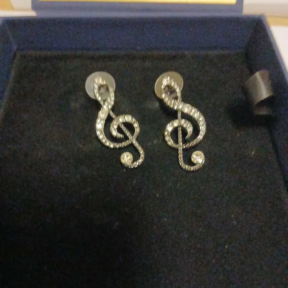 BUTLER & WILSON MUSIC NOTE EARRINGS 