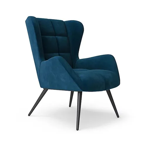 BOXED DALTON ACCENT CHAIR IN VELVET BLUE (1 BOX)