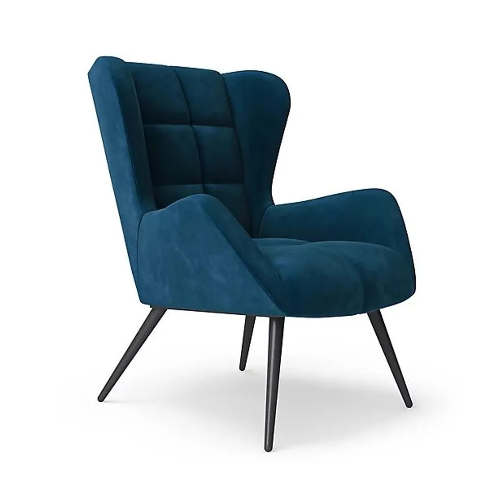 BOXED DALTON ACCENT CHAIR IN VELVET BLUE (1 BOX)