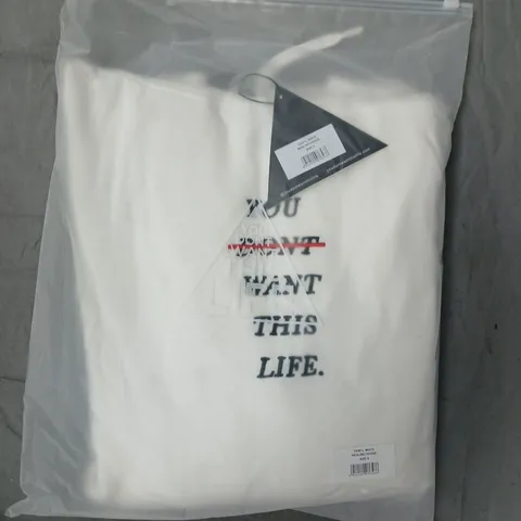 BOX OF APPROXIMATELY 8 YOU DON'T WANT THIS LIFE REDLINE HOODIES IN WHITE - SIZES VARY