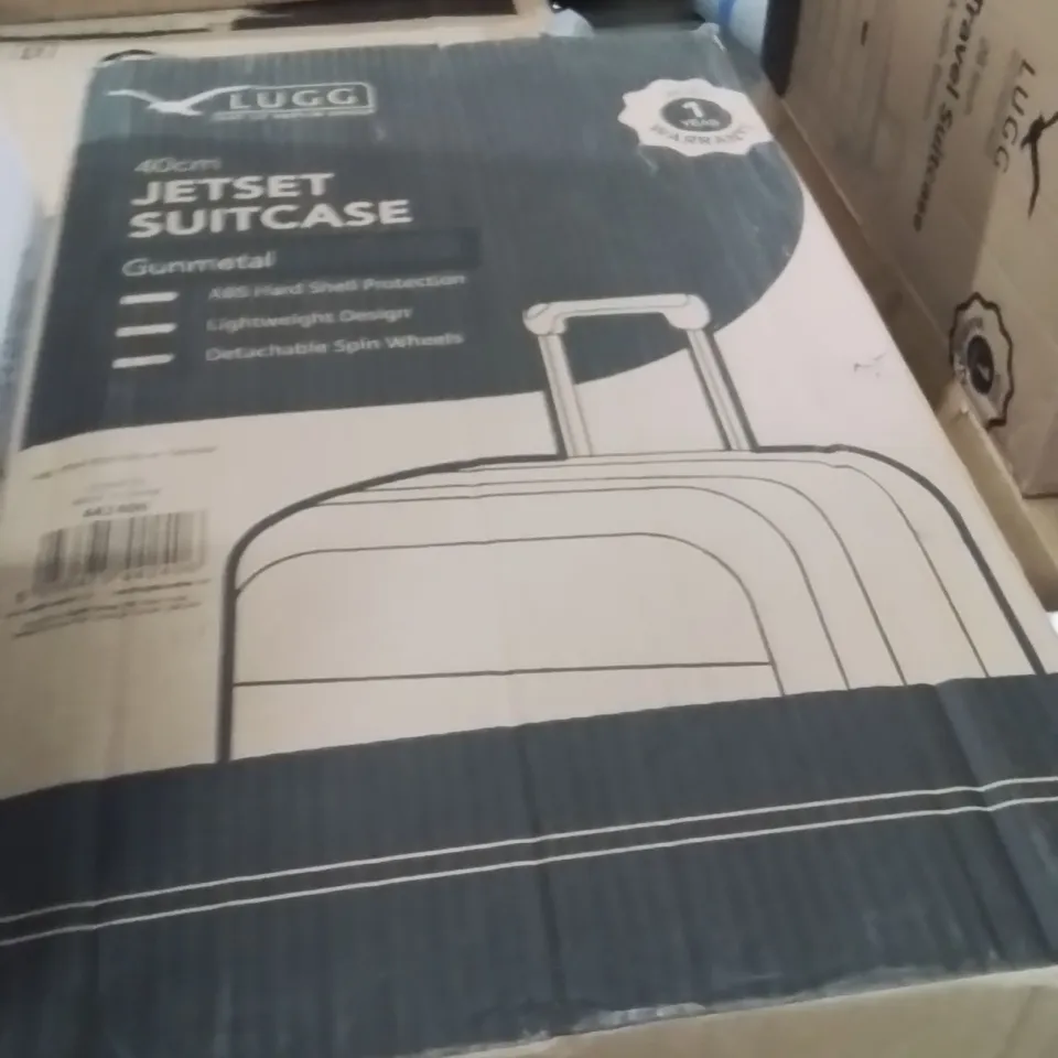 BOXED LUGG 40CM JETSET SUITCASE GUNMETAL 