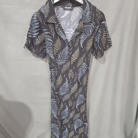 DISTURBIA WOMEN'S FERN PRINT SHORT-SLEEVE SHIRT DRESS- UK 10