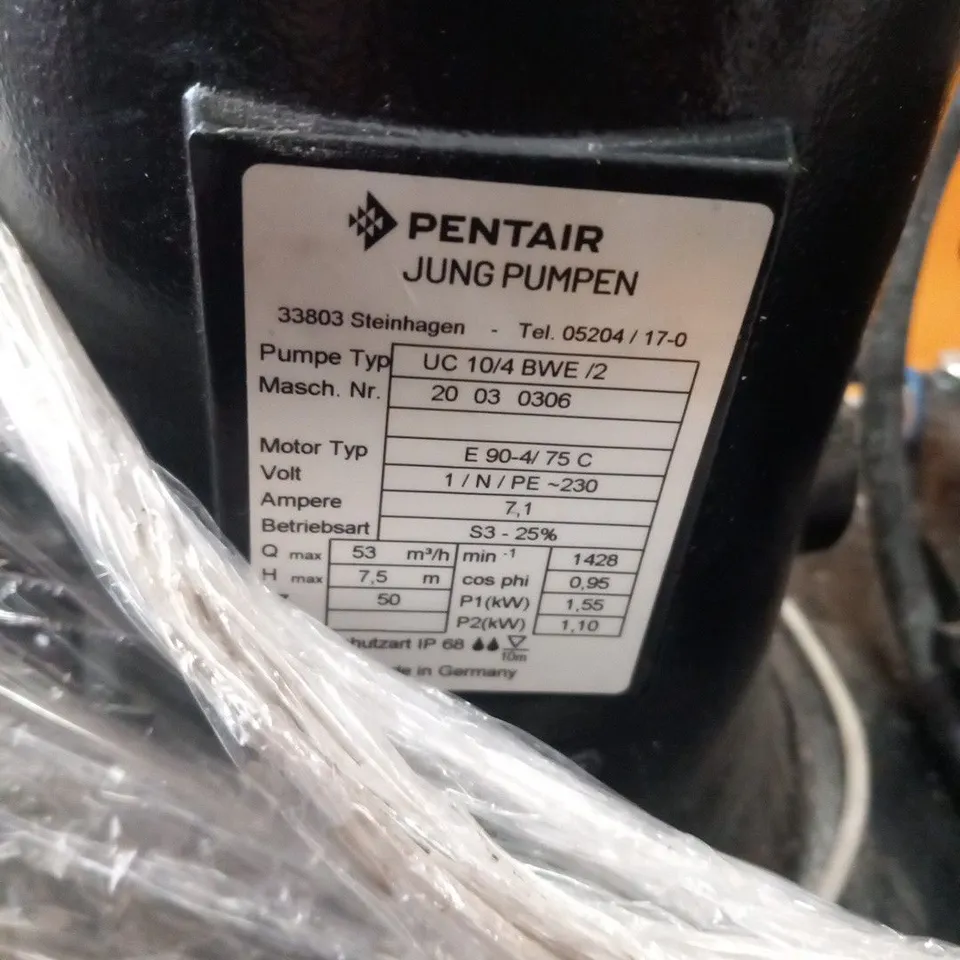 PENTAIR JUNG PUMPEN UC 10/4 BWE /2 SEWAGE LIFTING STATION