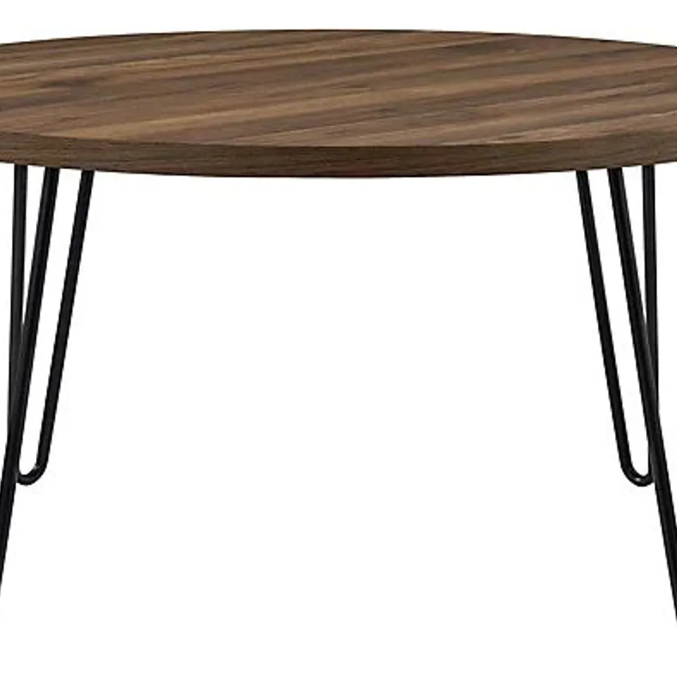 BOXED OWEN RETRO ROUND COFFEE TABLE IN WALNUT LOOK (1 BOX)