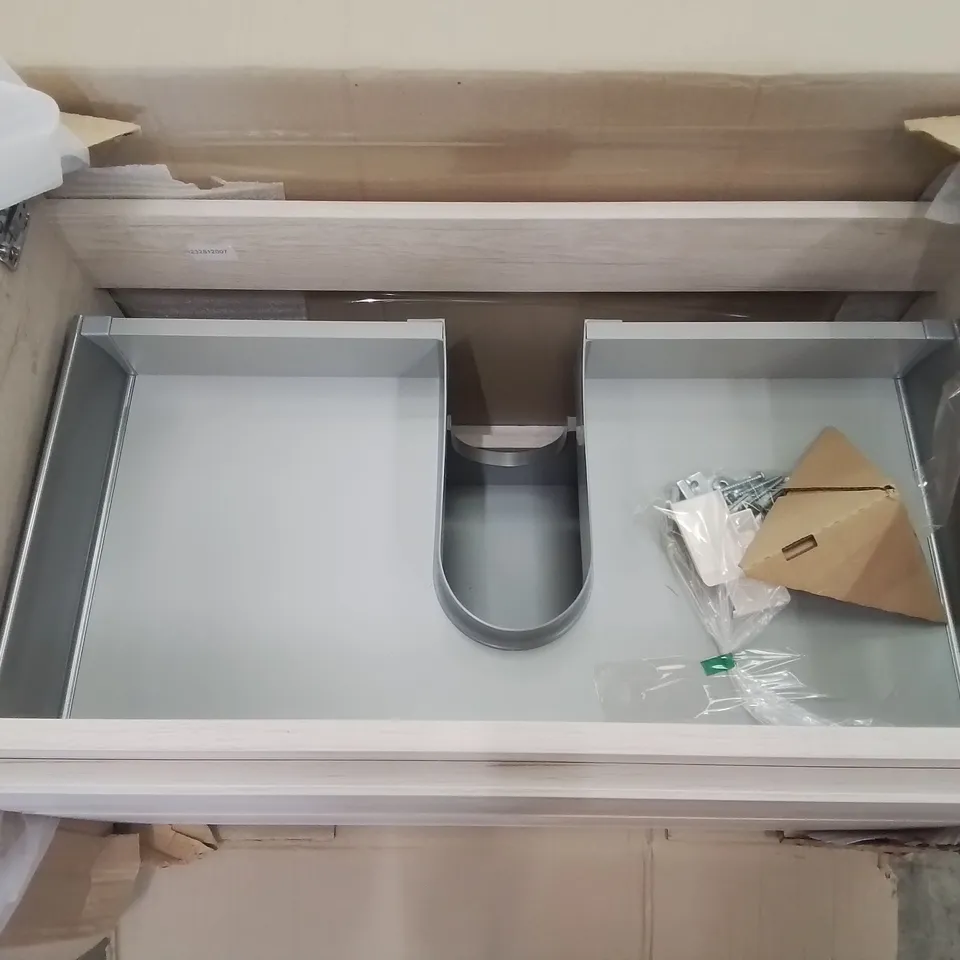 BOXED AS NEW BRENTA WALL HUNG VANITY UNIT - 800MM IN LIMED OAK