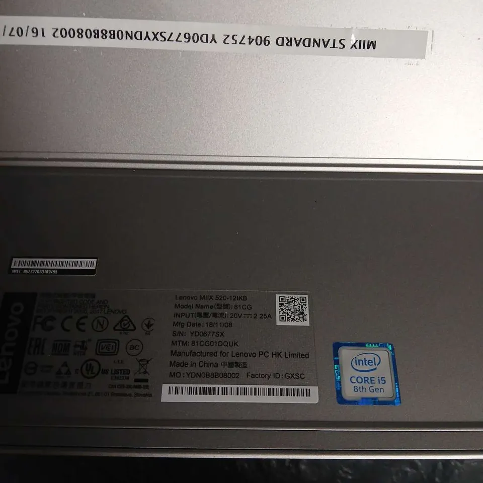 LENOVO MIIX 520-12IKB 2-IN-1 TABLET WITH KEYBOARD – INTEL CORE I5 (8TH GEN)