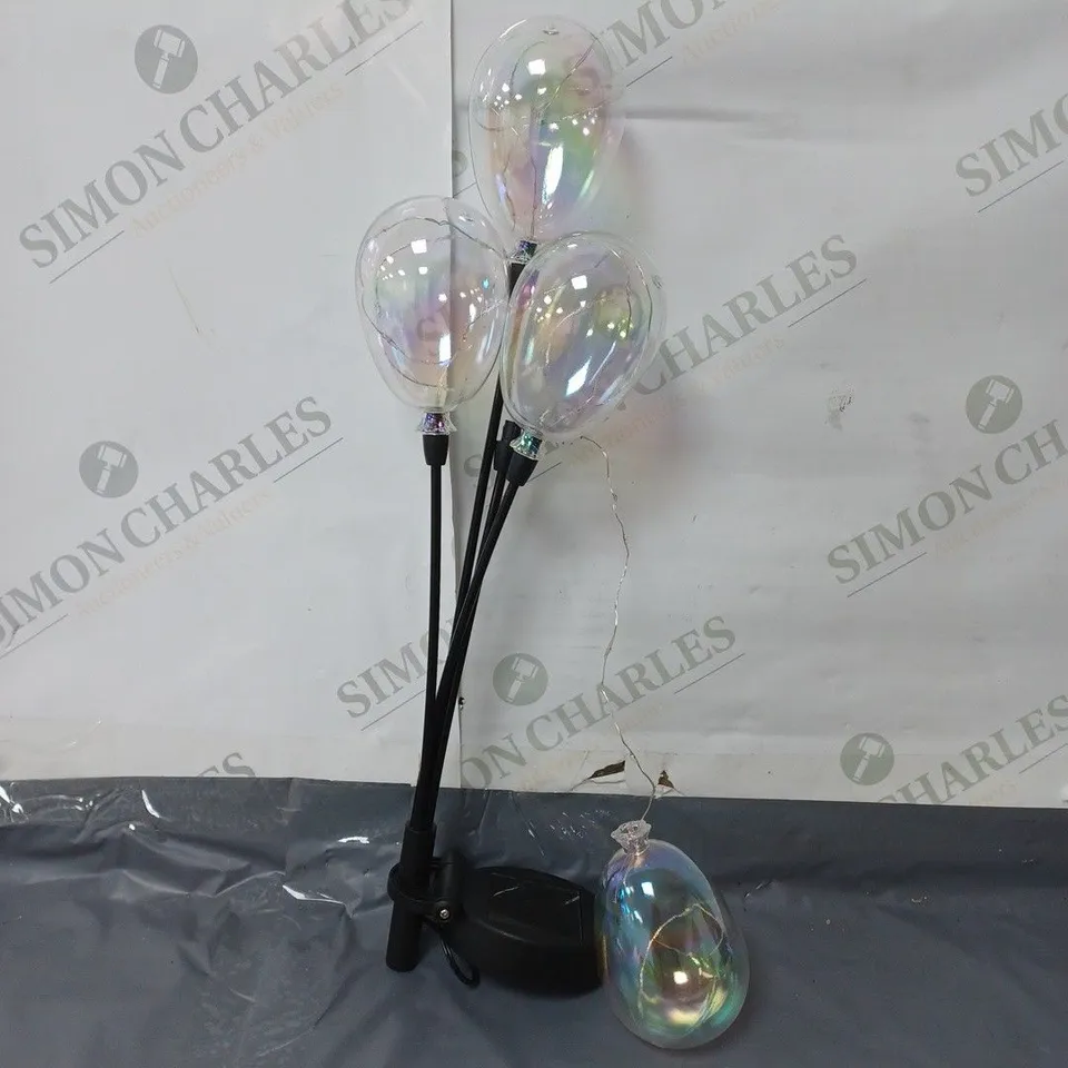 BOXED GARDEN REFLECTIONS SOLAR LED IRIDESCENT BALLOON CLUSTER STAKE LIGHT