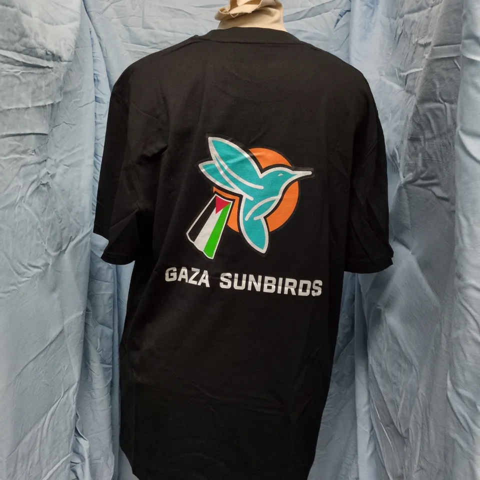 MEN'S BLACK T-SHIRT – GAZA SUNBIRDS LOGO, UK SIZE M