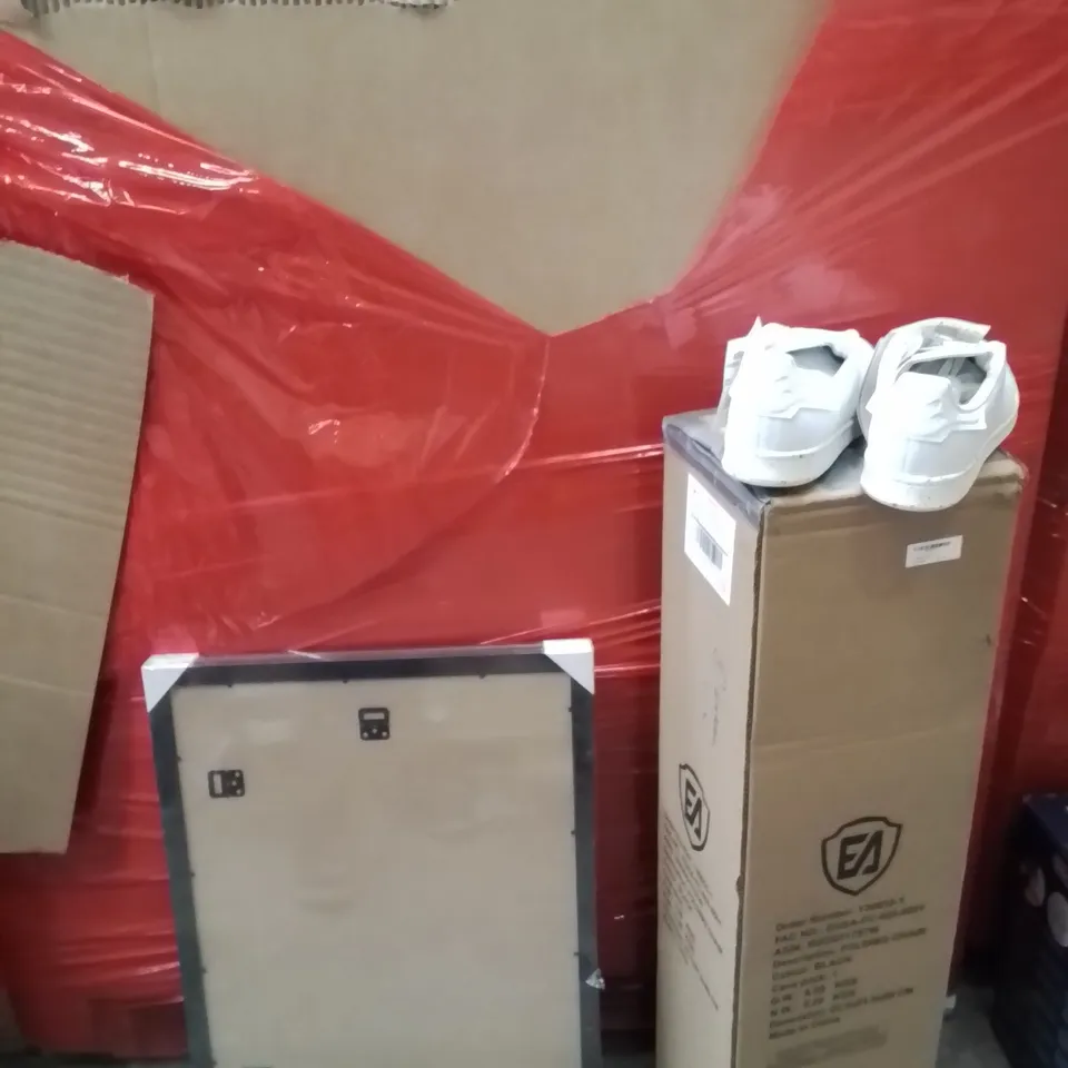 PALLET OF ASSORTED HOUSEHOLD GOODS AND PRODUCTS TO INCLUDE;PHOTO FRAMES,FOLDING CHAIR,ADDIAS TRAINERS