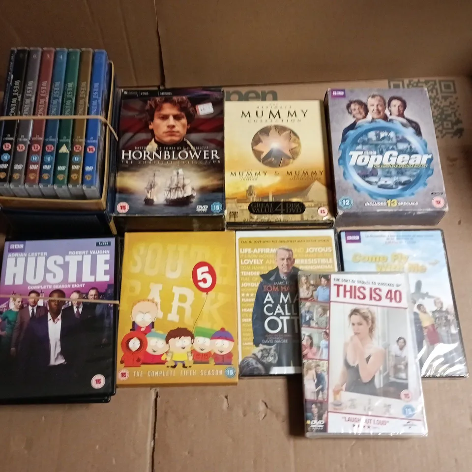 LOT OF ASSORTED DVDS TO INCLUDE THE MUMMY COLLECTION, TOP GEAR COMPLETE SPECIALS AND WEST WING SEASONS 1-9