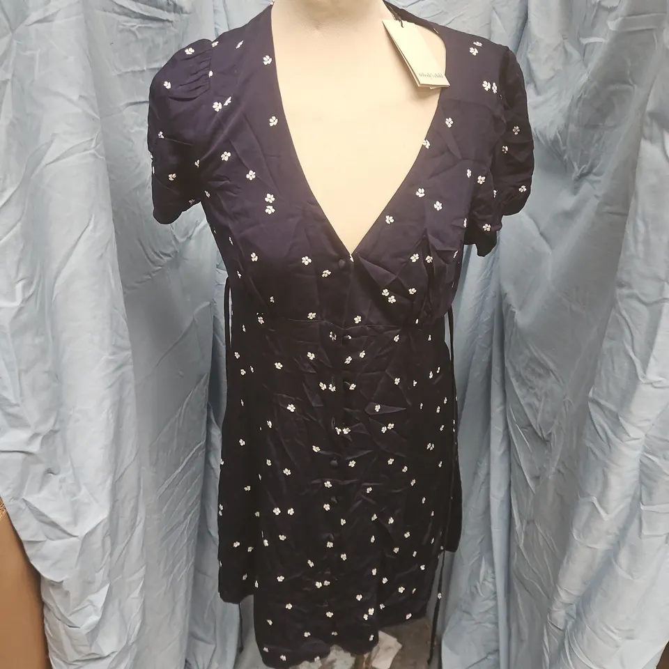 NOBODYS CHILD DINA MINI DRESS IN SOFTS BLUE - UK 12