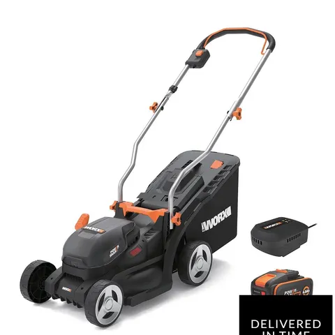 BOXED WORX 20V 33CM CORDLESS BRUSHLESS LAWN MOWER