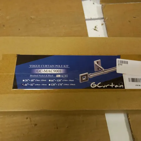 VOGUE CURTAIN POLE KIT - BRUSHED NICKEL AND BLACK
