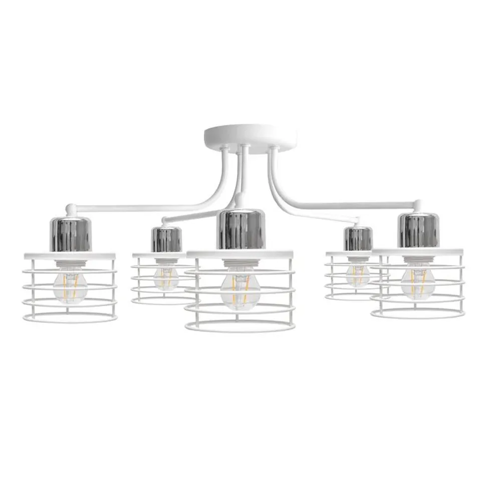 BOXED ELKIN 5 LIGHT 65cm SEMI FLUSH MOUNT LIGHT FITTING 