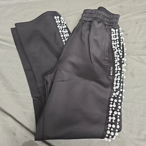 NVLTY PEARL JOGGERS IN BLACK - SMALL