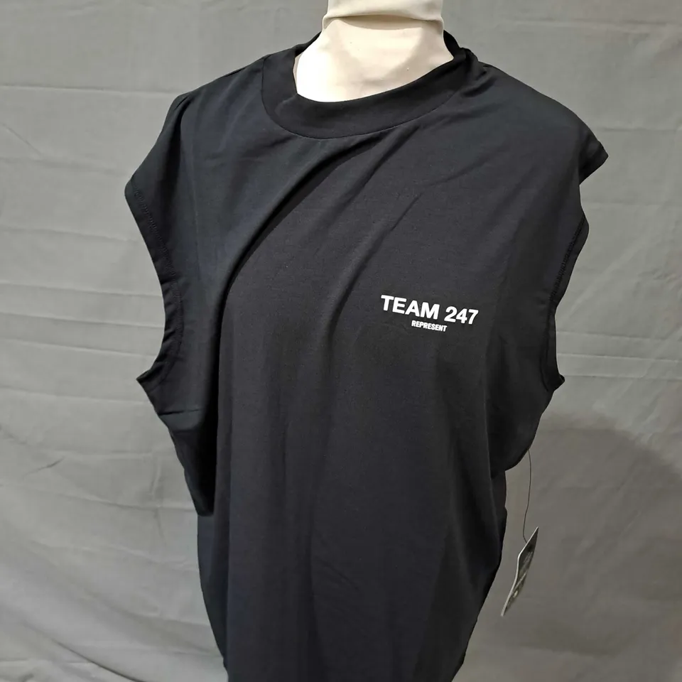 REPRESENT BLACK TEAM 247 OVERSIZED TANK TOP - MEDIUM
