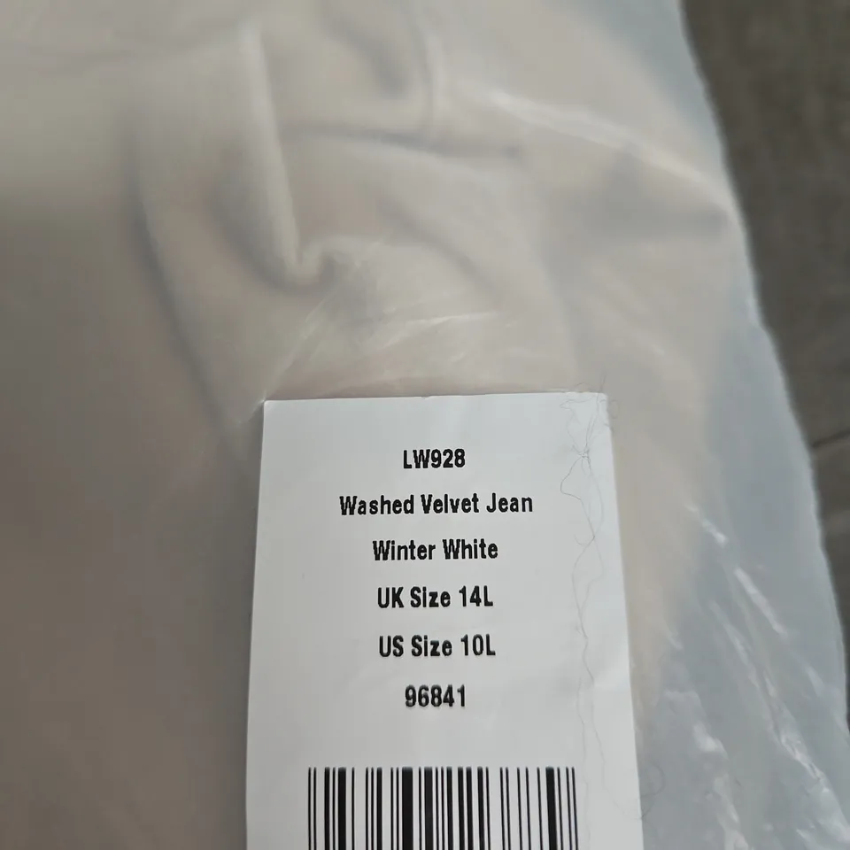 UK 14L PURE COLLECTION WASHED VELVET JEANS – WINTER WHITE (US 10L)