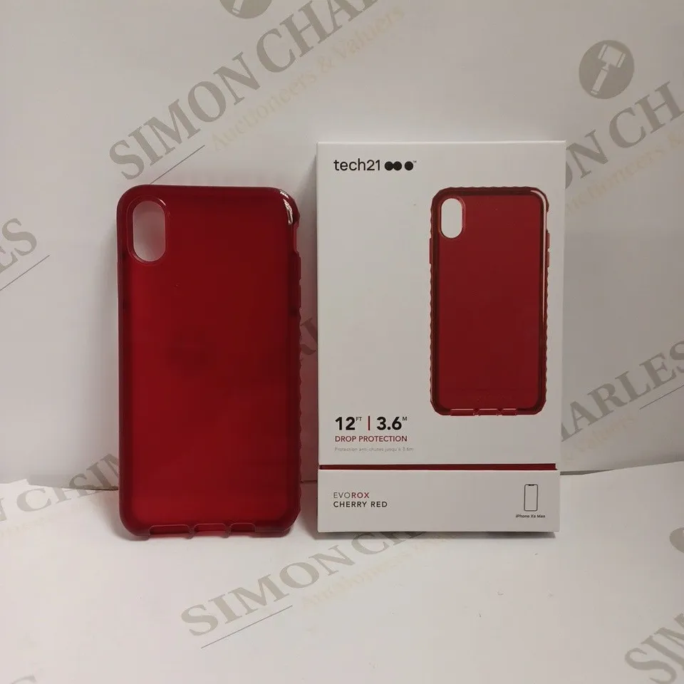 BOX OF 87 TECH21 CHERRY RED EVOROX PHONE PROTECTION CASES FOR IPHONE XS MAX