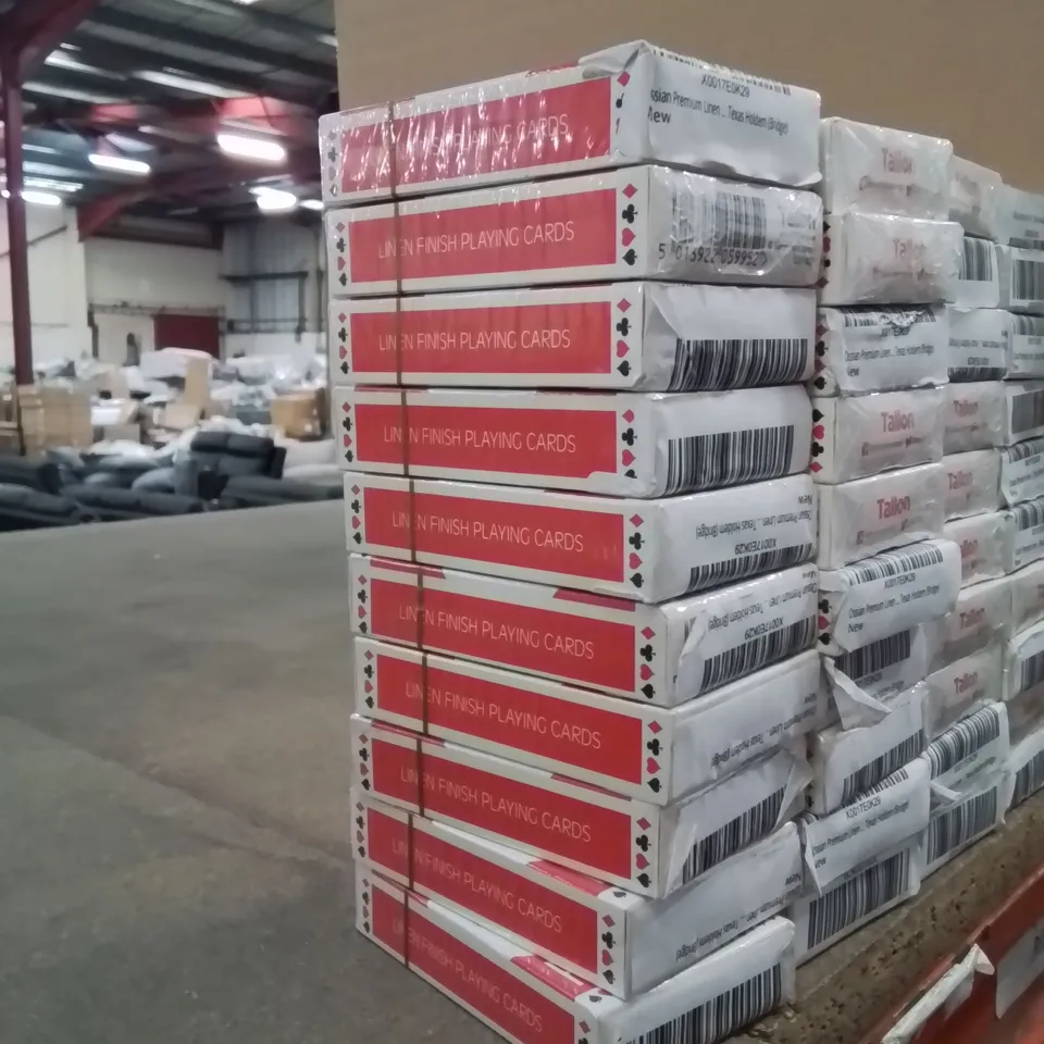LOT CONTAINING 10 BRAND NEW LINEN FINISH PACKS OF PLAYING CARDS