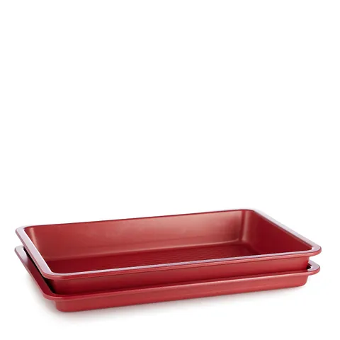 COOK'S ESSENTIALS 2 PIECE ROASTING & BAKING TRAY SET