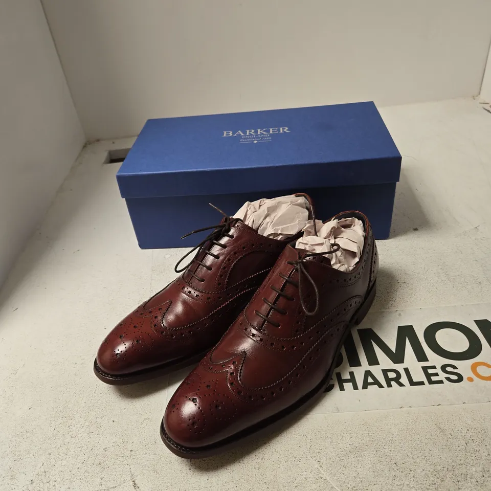 BARKER ENGLAND MEN’S BURGUNDY LEATHER BROGUES UNSPECIFIED SIZE