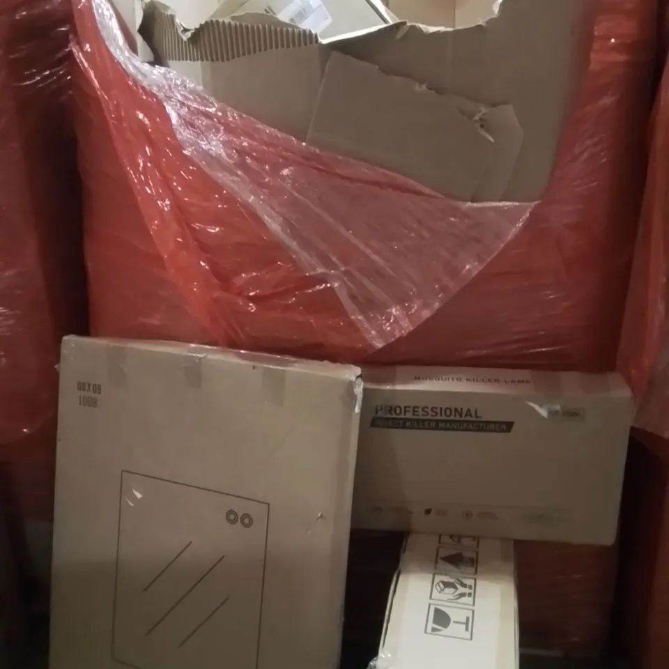 PALLET OF ASSORTED HOUSEHOLD GOODS AND PRODUCTS TO INCLUDE;LED MIRROR,INSECT KILLER MACHINE,CEILING FAN WITH LIGHT