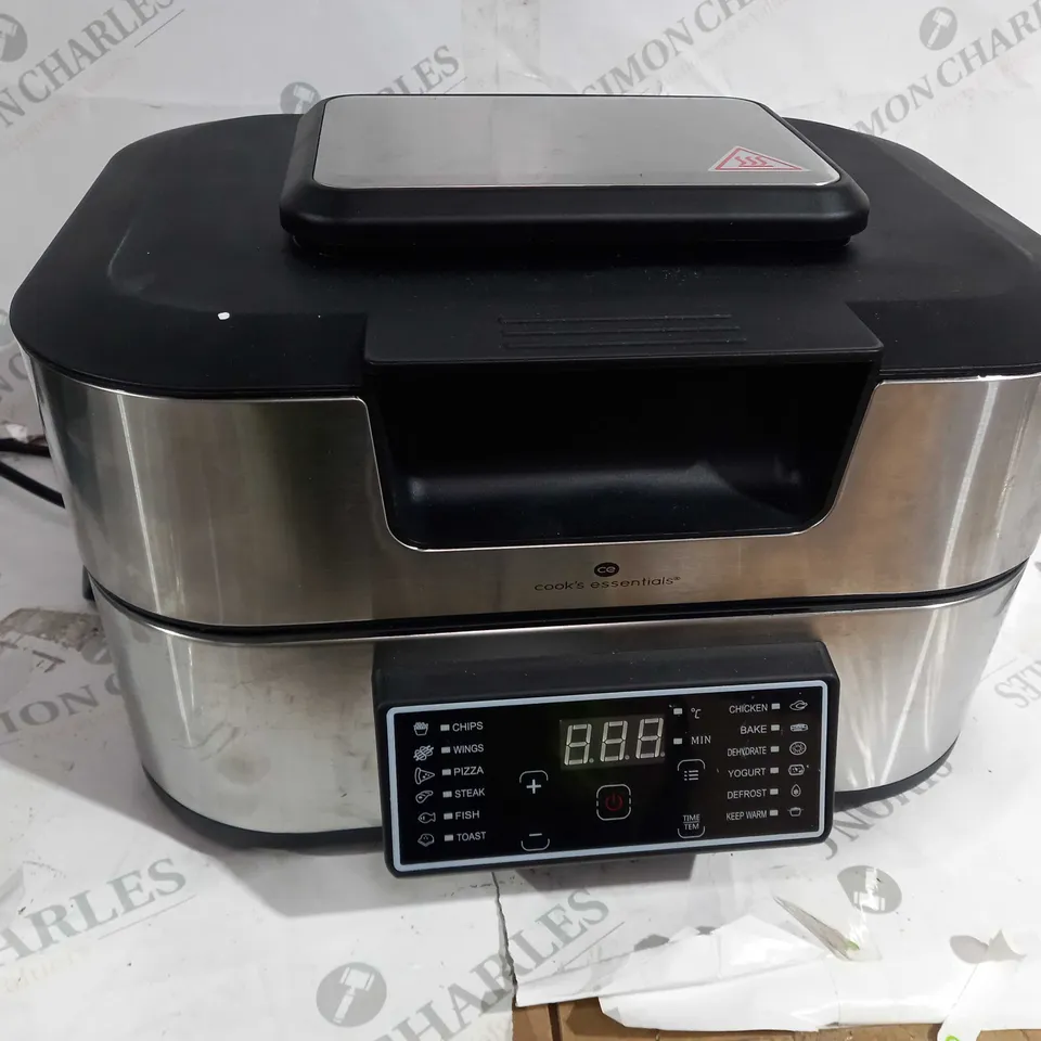 BOXED OUTLET COOK'S ESSENTIALS GRILL & AIRFRYER 5.5L
