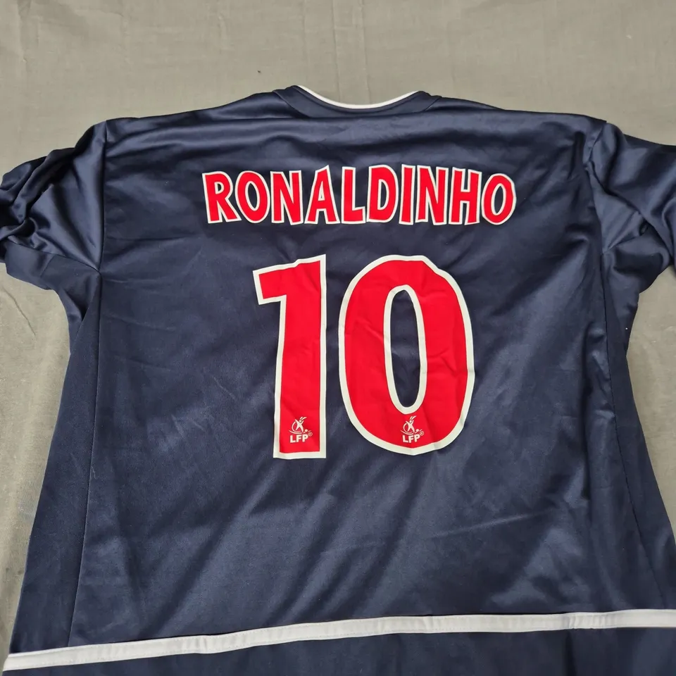 RETRO PSG HOME JERSEY - RONALDINHO 10 - SIZE UNSPECIFIED