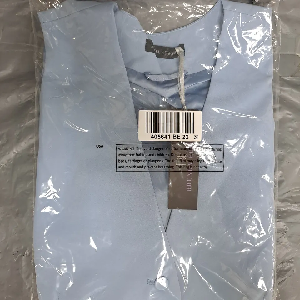 BOX OF APPROXIMATELY 15 BRENDA EDWARDS TOPS IN BLUE - SIZES VARY