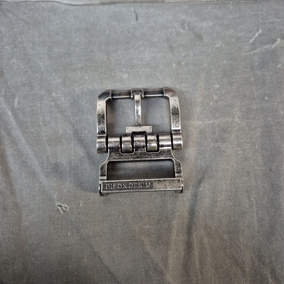 BISON DENIM LEATHER BELT – BROWN, 38MM WIDTH, WITH BOX