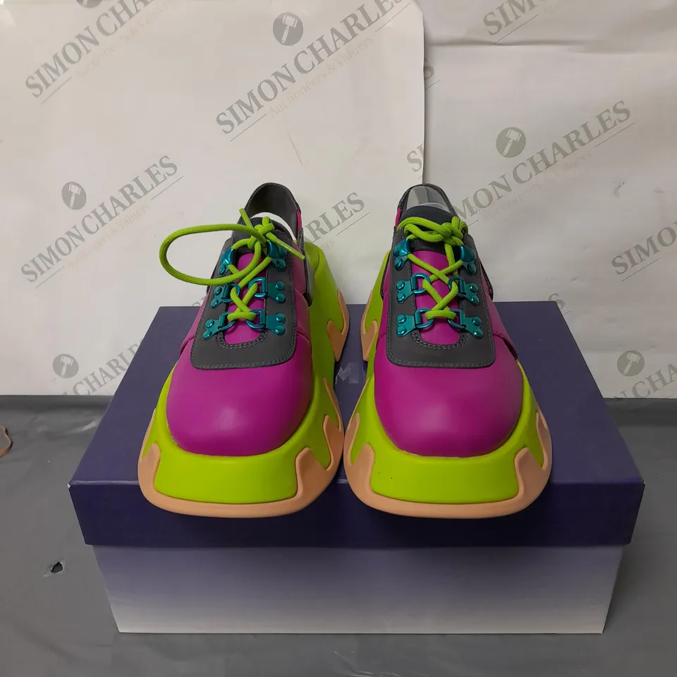 CAMPER LADIES WEDGE SLINGBACK SHOES PINK AND GREEN SIZE EU 39