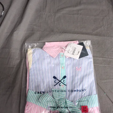 CREW CLOTHING COMPANY MIX STRIPE SHIRT DRESS – UK 3–4 YRS