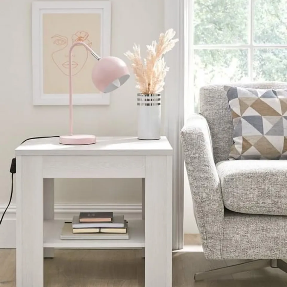 BOXED EVERYDAY PANAMA SIDE TABLE - WHITE OAK - COLLECTION ONLY RRP £59