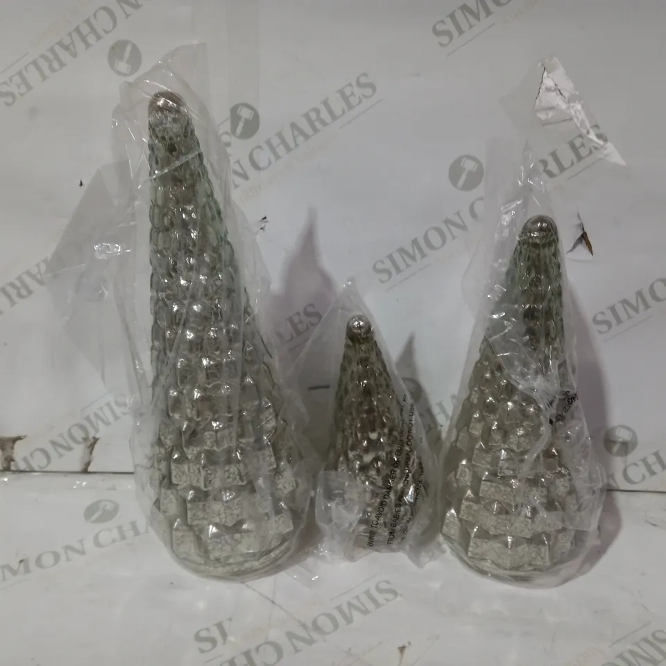 ALISON CORK SET OF MERCURY GLASS TREES