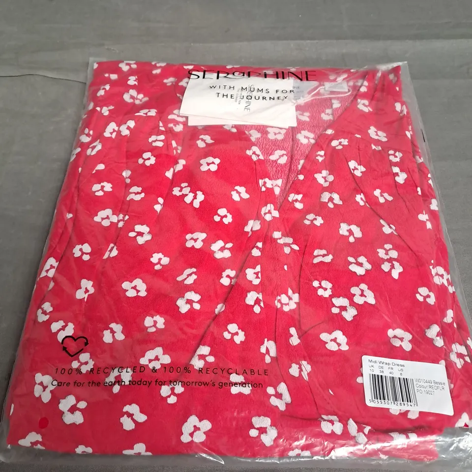 SERAPHINE MIDI WRAP DRESS SIZE 10